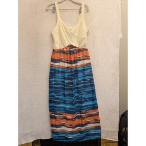 Signature by Robbie Bee‎ Womens Maxi Dress White Bodice Floral Print Skirt 10